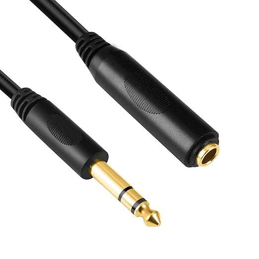 Devinal 6.35mm 1/4" inch TRS Plug Male to 1/4 Female Headphone Guitar Extension by Devinal