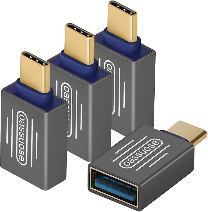 4-Pack USB C to USB Adapter, Type-C Male to USB 3.0 Female Adapter, Thunderbolt by Oassuose