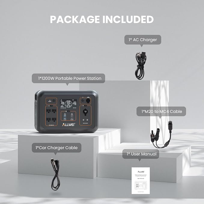 ALLWEI LiFePO4 Portable Power Station 1200W, 1008Wh Solar Generator - Image 7