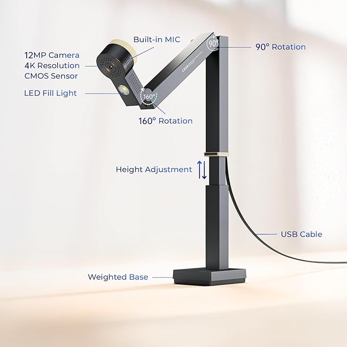 CZUR Fancy S Pro 12MP USB Document Camera - Image 2