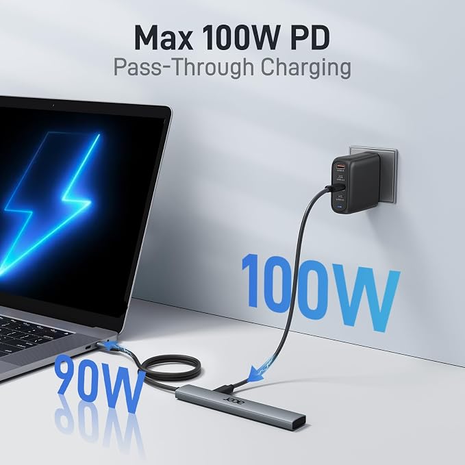 Acer USB C Hub 5 in 1 with 4K HDMI, 100W Power Delivery, 3 USB A Data Ports - Image 4