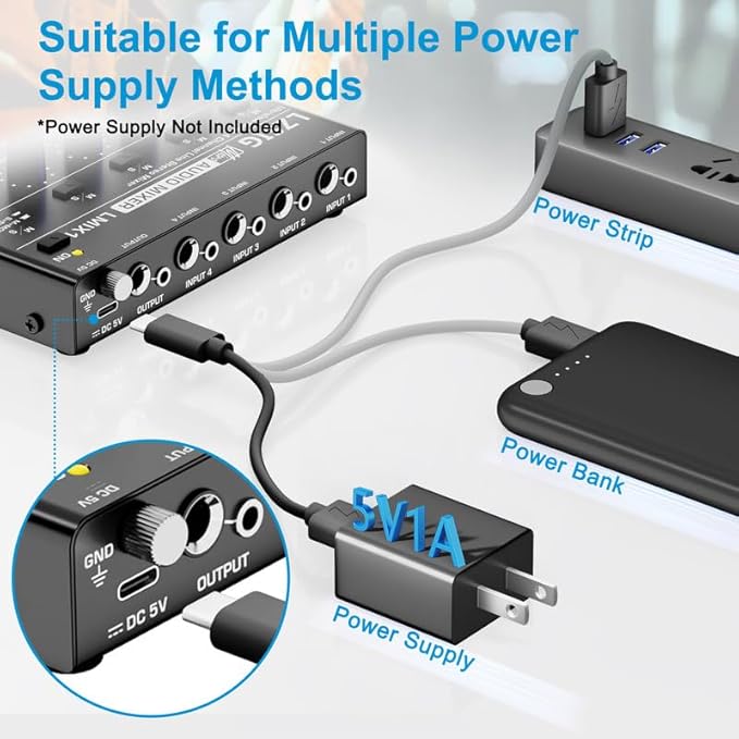 LZSIG Mini Audio Mixer, Stereo Line Mixer - Image 5