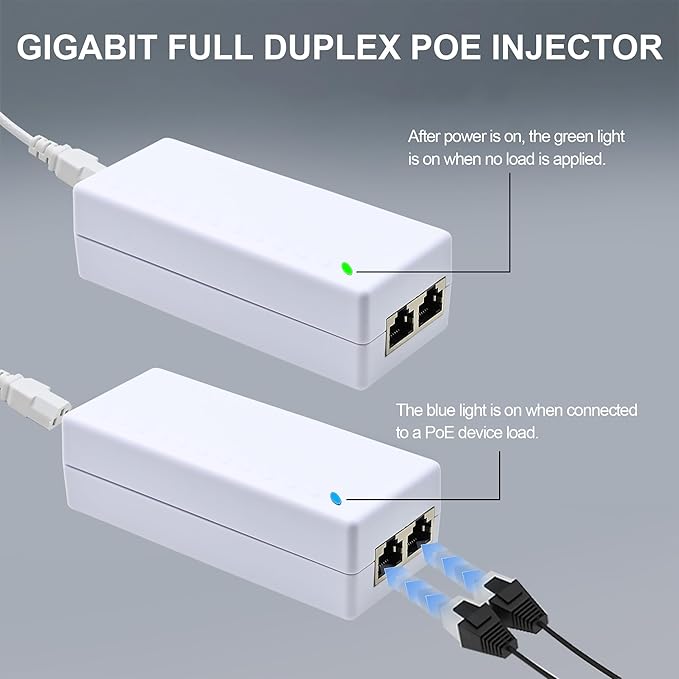 Gigabit PoE+ Injector – Converts Non-PoE to PoE+, 30W Power, Plug & Play - Image 2