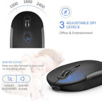Wireless Keyboard and Mouse, Vssoplor Rechargeable Quiet Full-Size Keyboard and - Image 3