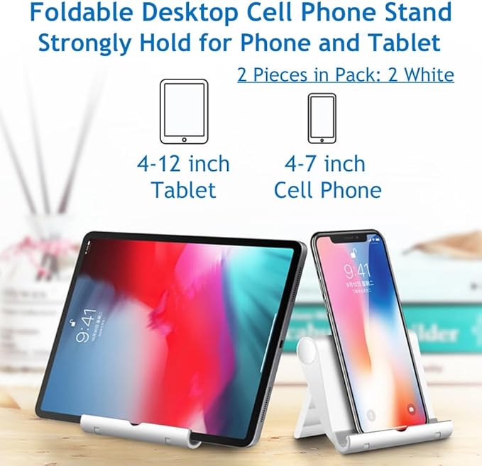 Cell Phone Stand for Desk 2 Pack Mobile Phone Holders Desktop Tablet Stand - Image 2