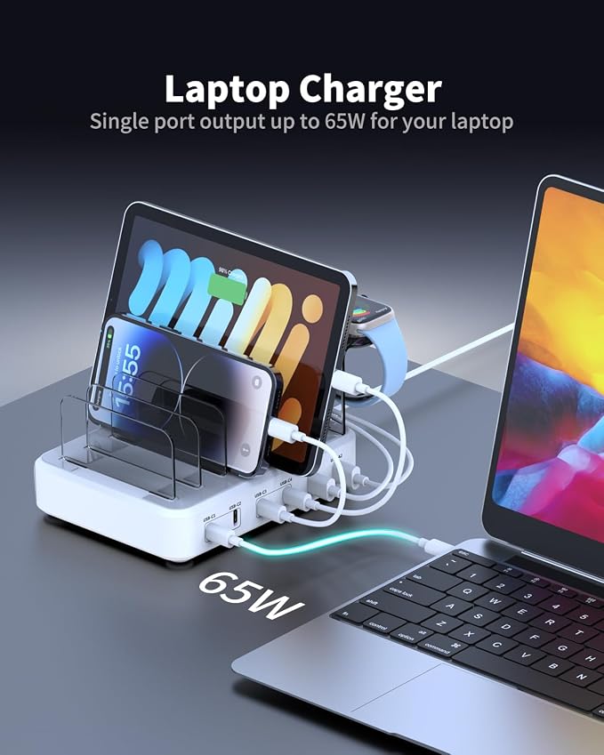 120W USB C Charging Station: 4C2A Port Output Max 65W Fast Charger - Image 4