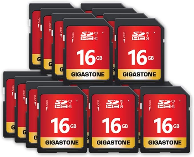 GIGASTONE 16GB SD Card 20-Pack UHS-I U1 Class 10 SDHC Memory Card High Speed by Gigastone