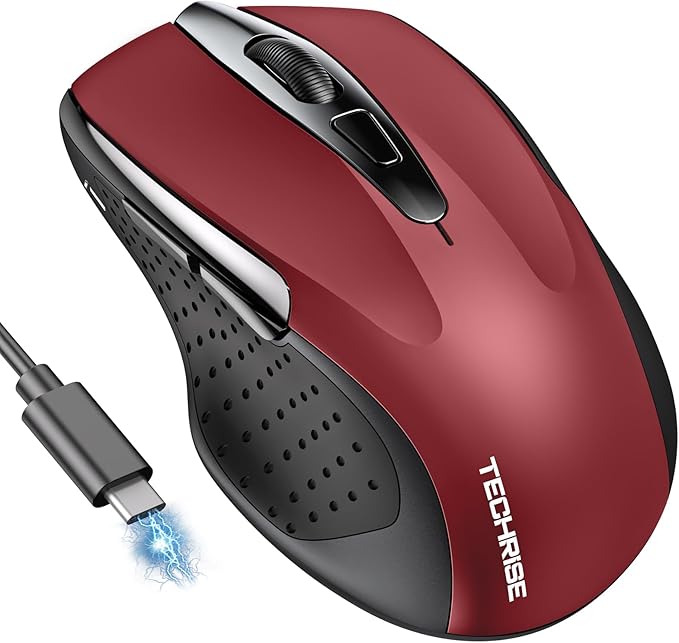 Bluetooth Mouse Rechargeable Wireless Mouse, 4800 DPI Optical Tracking by TechRise