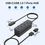 USB C Hub, 5Gbps 7 Ports USB 3.0, USB Hub - Image 6