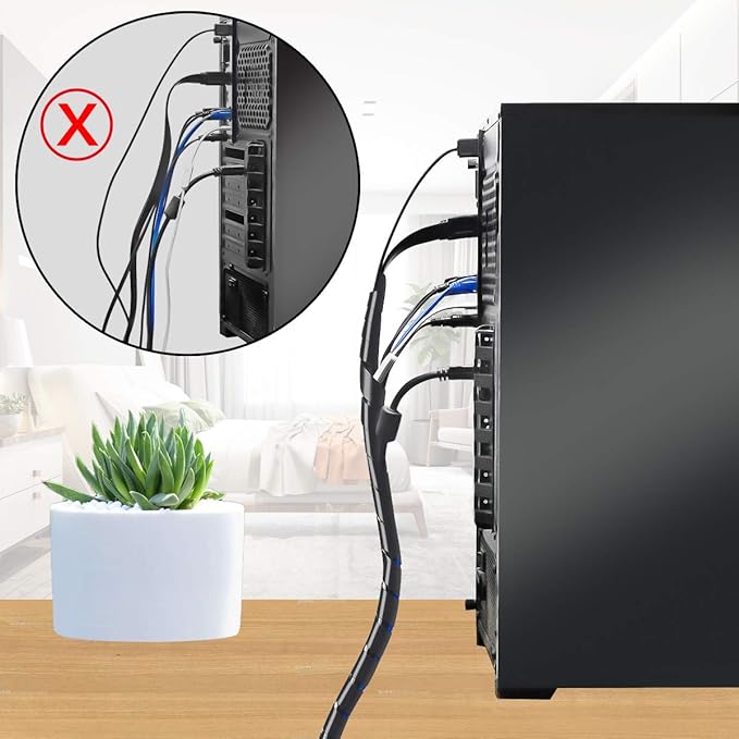 XHF 3/8" Spiral Cable Wrap 10mm Cord - Image 2
