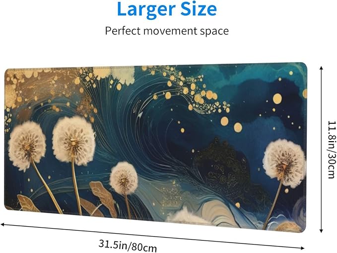 Gaming Mouse Pad, Large Non-Slip Rubber Base Mousepad, Keyboard Mouse Mat - Image 4