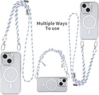 for iPhone 15 Case with 62.99 inch Lanyard, Classic Clear&White Magnetic Phone - Image 2