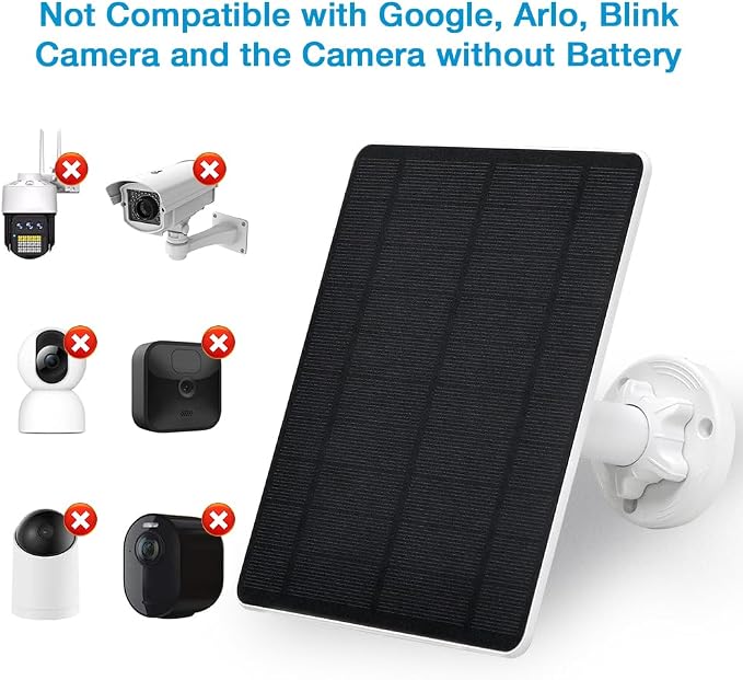 Solar Panel for Security Camera, 5W USB Solar Panel for Cameras DC 5V, Camera - Image 5