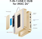 USB C HUB for iMac 24 inch 2021/2023/2024, PULWTOP USB Hub Adapter iMac - Image 3