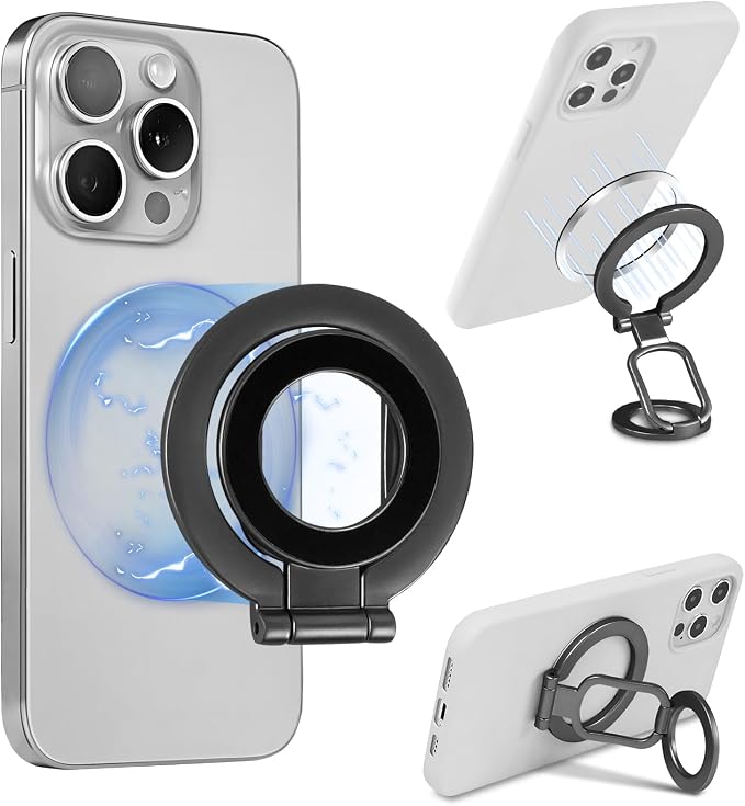 Magnetic Ring Holder Grip, Adjustable Magnet Phone Ring Stand, Strong Double by HOME