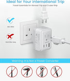 2 Pack US to UK Ireland Plug Adapter, VINTAR Foldable Type G Power Adapter - Image 6