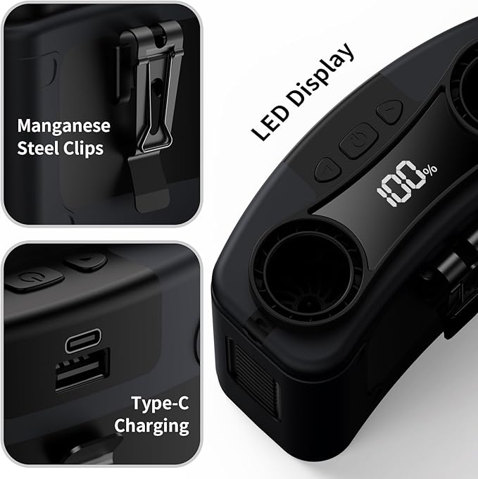 Socool 20000mAh Portable Waist Fan Clip on Wearable Belt Personal Fan - Image 5