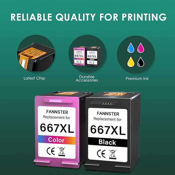 667XL 667 XL Black and Color Replacement - Image 4