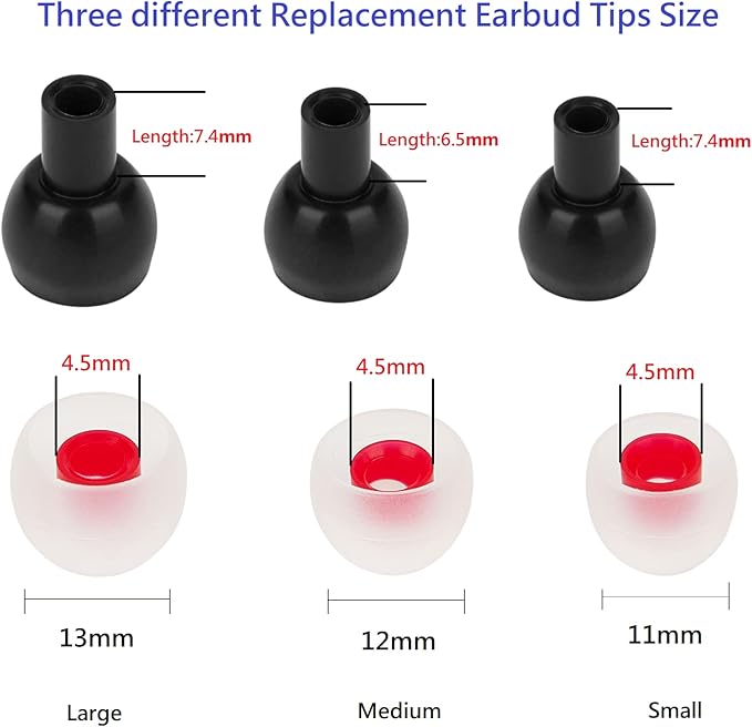 36 Pieces Medium Earbud Tips Soft and Comfortable Ear Bud Replacement Pieces - Image 2
