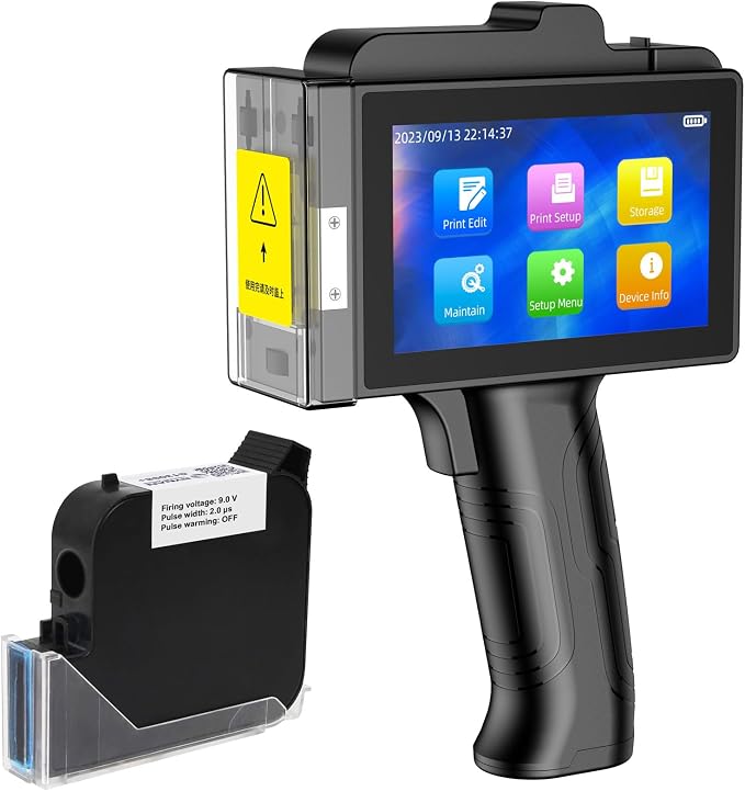 TIJ800P Handheld Inkjet Printer 1 inch Portable Handheld Printer Gun 5 Inch by TIKTONER