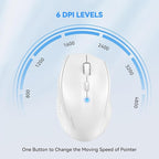 TECKNET Bluetooth Mouse, 4800 DPI Wireless Mouse, 2-Year Battery 6 Adjustable - Image 2