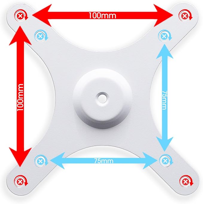Kado Portable Monitor Mounting Adapter Bracket Plate White, 1/4" Screw Hole to - Image 3