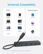 Anker 4-Port USB 3.0 Hub with 5Gbps Data Transfer, Ultra-Slim USB-C Connector - Image 6