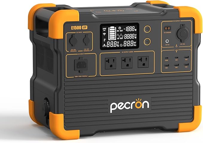 pecron Portable Power Station, E1500LFP Solar Generator 1536Wh, 2200W LiFePO4 by pecron