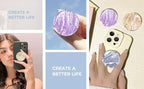 3 Pack Fashionable Clear Glitter Expandible Collapsible Moblile Phone Grip - Image 4