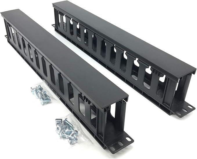2 Pack 1U 12 Slot Horizontal Rack Mount Cable Management Organizer Plastic 19" by Followme