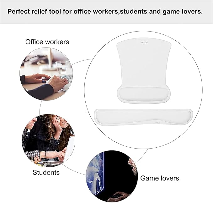 MOSISO Wrist Rest Support for Mouse Pad & Keyboard Set, Ergonomic Mousepad - Image 6