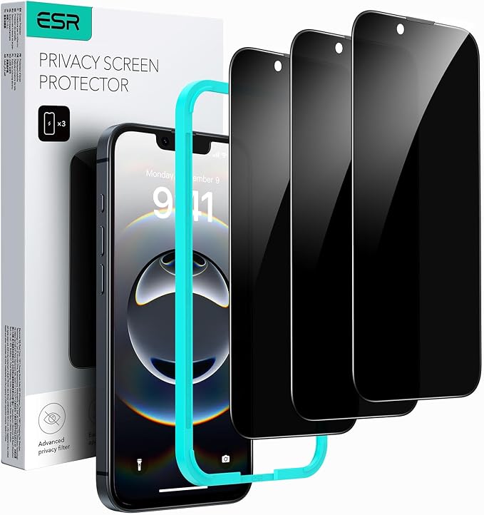 ESR 3 Pack for iPhone 16e/ iPhone 14/ iPhone 13/ iPhone 13 Pro Privacy Screen by ESR