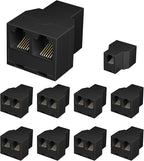 Uvital RJ12 6P6C 3 Female Telephone Line Splitters, Phone Jack Splitter by Uvital