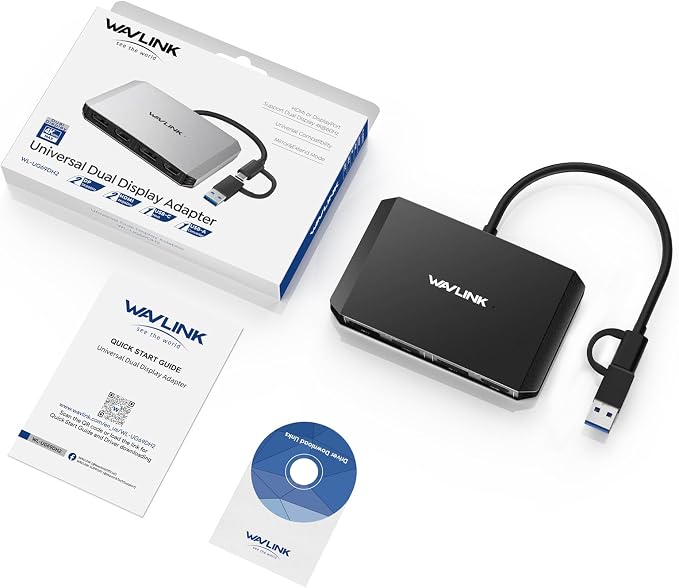 WAVLINK USB C and USB 3.0 to Dual 4K DisplayPort/HDMI Adapter, Displaylink - Image 9