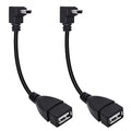 90 Degree Mini USB to USB A OTG Adapter Cable 5.5in Down Angle Mini USB 5-Pin by Xilaghy