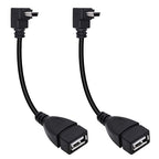 90 Degree Mini USB to USB A OTG Adapter Cable 5.5in Down Angle Mini USB 5-Pin by Xilaghy
