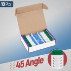 Everest 45° Angled RJ45 Cat5e Keystone Jacks 10-Pack in Green - Image 2