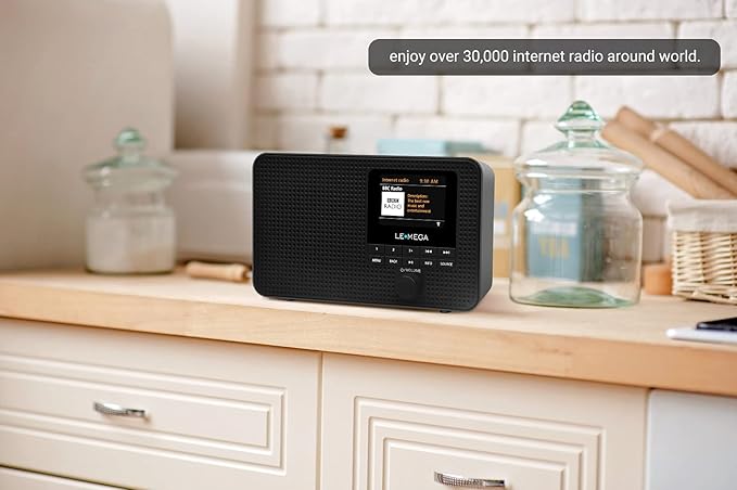 LEMEGA IR1 Portable WiFi Internet Radio, FM Digital Radio, Dual Alarms Clock - Image 4
