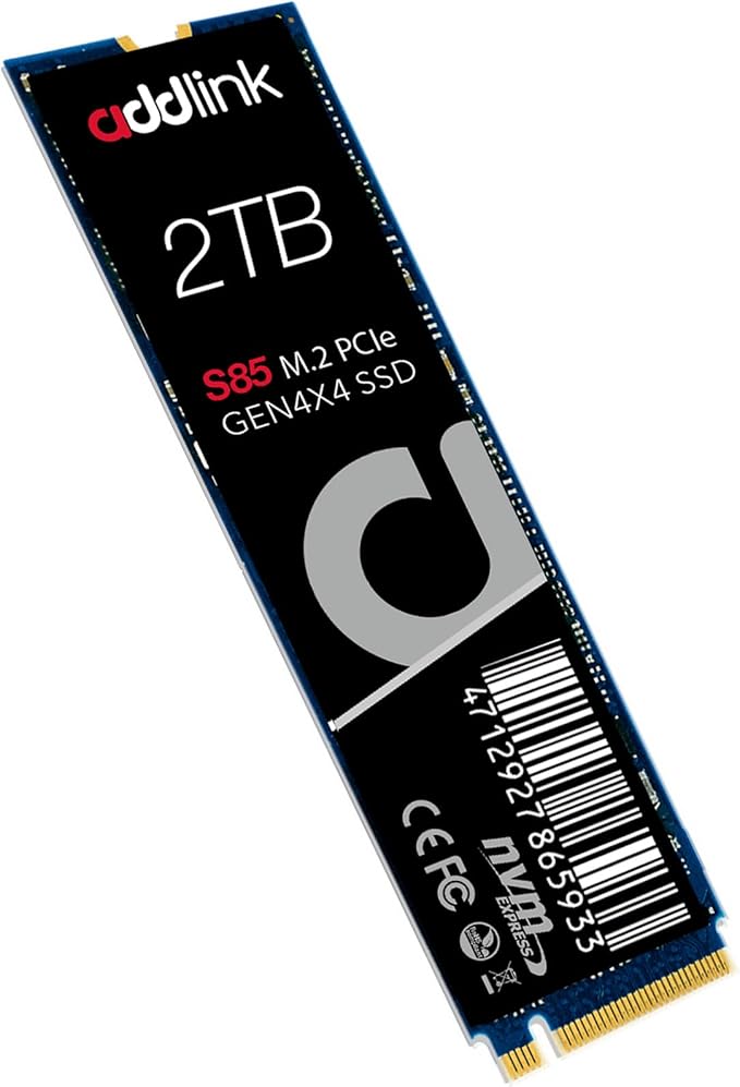 Addlink S85 2TB M.2 PCIe NVMe Gen4 Memory Expansion SSD, Speed Up to 6000 MB/s by AddlinkTechnologyCorp