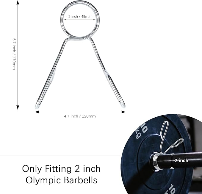 4 Pieces 2 Inch Dumbbell Spring Collars Barbell Clamps Locking Collars Clips - Image 2