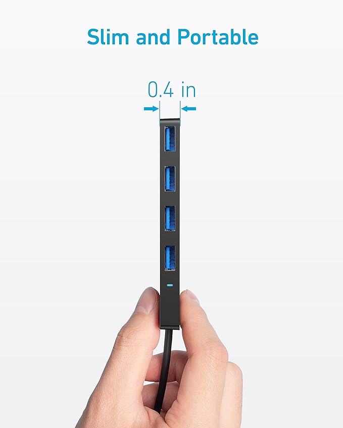 Anker 4-Port USB 3.0 Hub with 5Gbps Data Transfer, Ultra-Slim USB-C Connector - Image 4