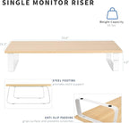 VIVO 24 inch Monitor Stand, Wood and Steel Desktop Riser, Small TV, Ergonomic - Image 3