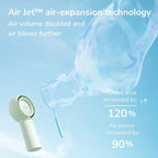 JISULIFE Portable Handheld Turbo Fan, 4000mAh USB Rechargeable Personal Battery - Image 2