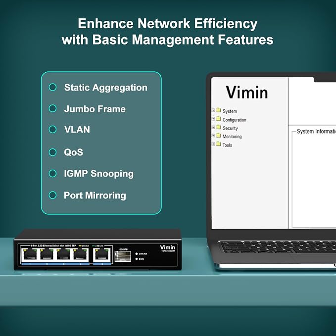 5 Port 2.5G Base-T Smart Web Ethernet Switch Managed - Image 6