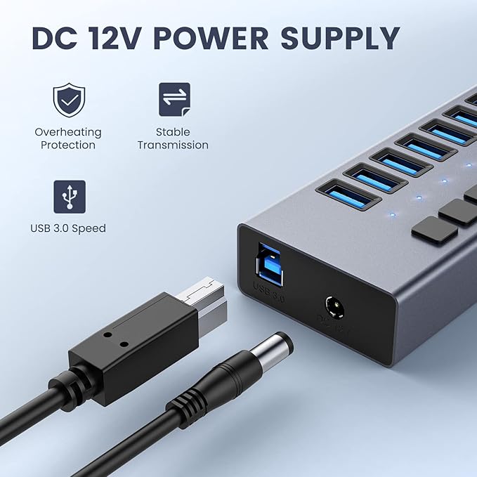 48W Powered USB Hub - Image 6