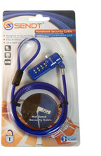 Sendt Blue Notebook/Laptop Combination Lock Security Cable - Image 3