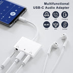 Headphone Adapter for iPad, Headphone Splitter for 2 Headphones, 3 in 1 USB C - Image 2