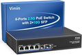 6-Port 2.5G PoE Switch Unmanaged, 4X 2.5GBase-T PoE Ports, 2X 10Gbps SFP by Vimin