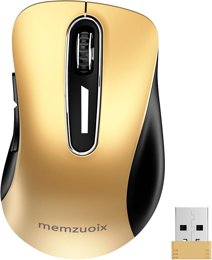memzuoix 2.4G Wireless Mouse, 1400 DPI Mobile Optical Cordless Mouse by memzuoix