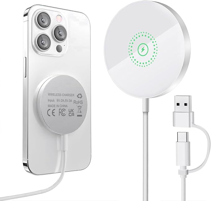 Magnetic Wireless Charger for iPhone 16/16 Pro/16 Plus/16 Pro Max, FDGAO 2 in 1 by WirelessCharger